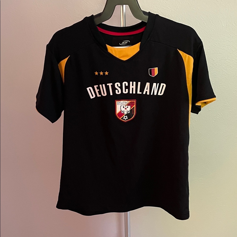Vintage Deutschland Kids Jersey in Black and Yellow